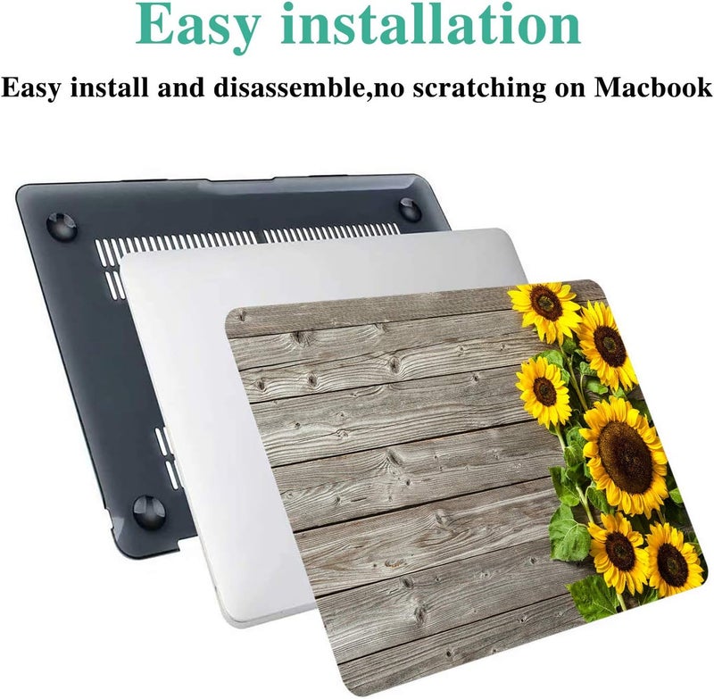 FUNUT Compatible with MacBook Air 13 inch Case 2021 2020 2019 2018 Release M1 A2337/A2179/A1932, MacBook Air M1 Case, Plastic Hard Shell Case & Keyboard Cover for Mac Air 13.3 inch, Sunflower - Image 4